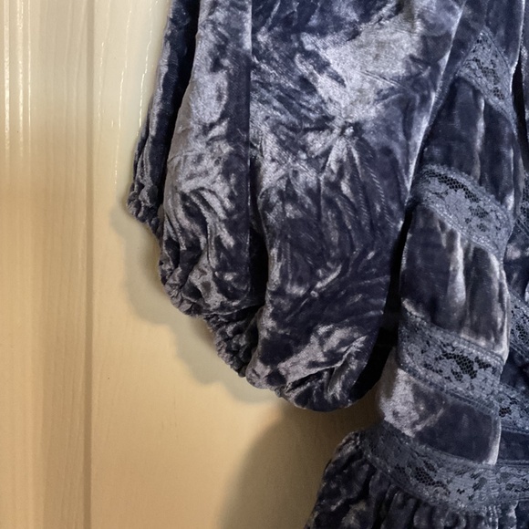 NWT Free People Yours Truly Velvet Peplum Top in Wild Moon - Picture 4 of 7